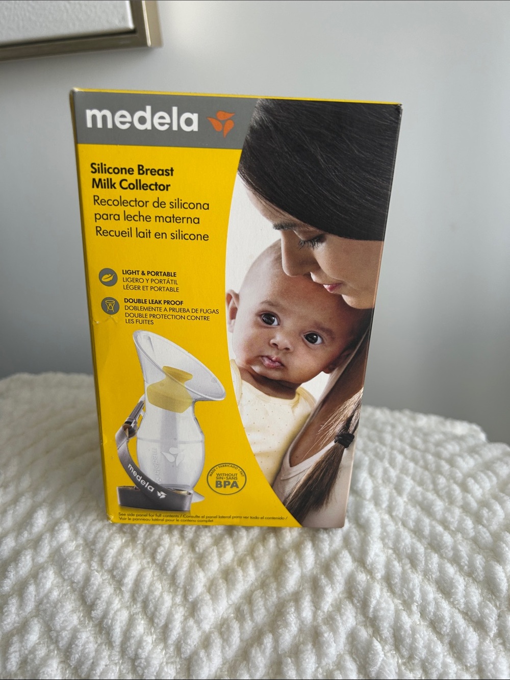 Medela Yellow and White Silicone Breast Milk Collector Box